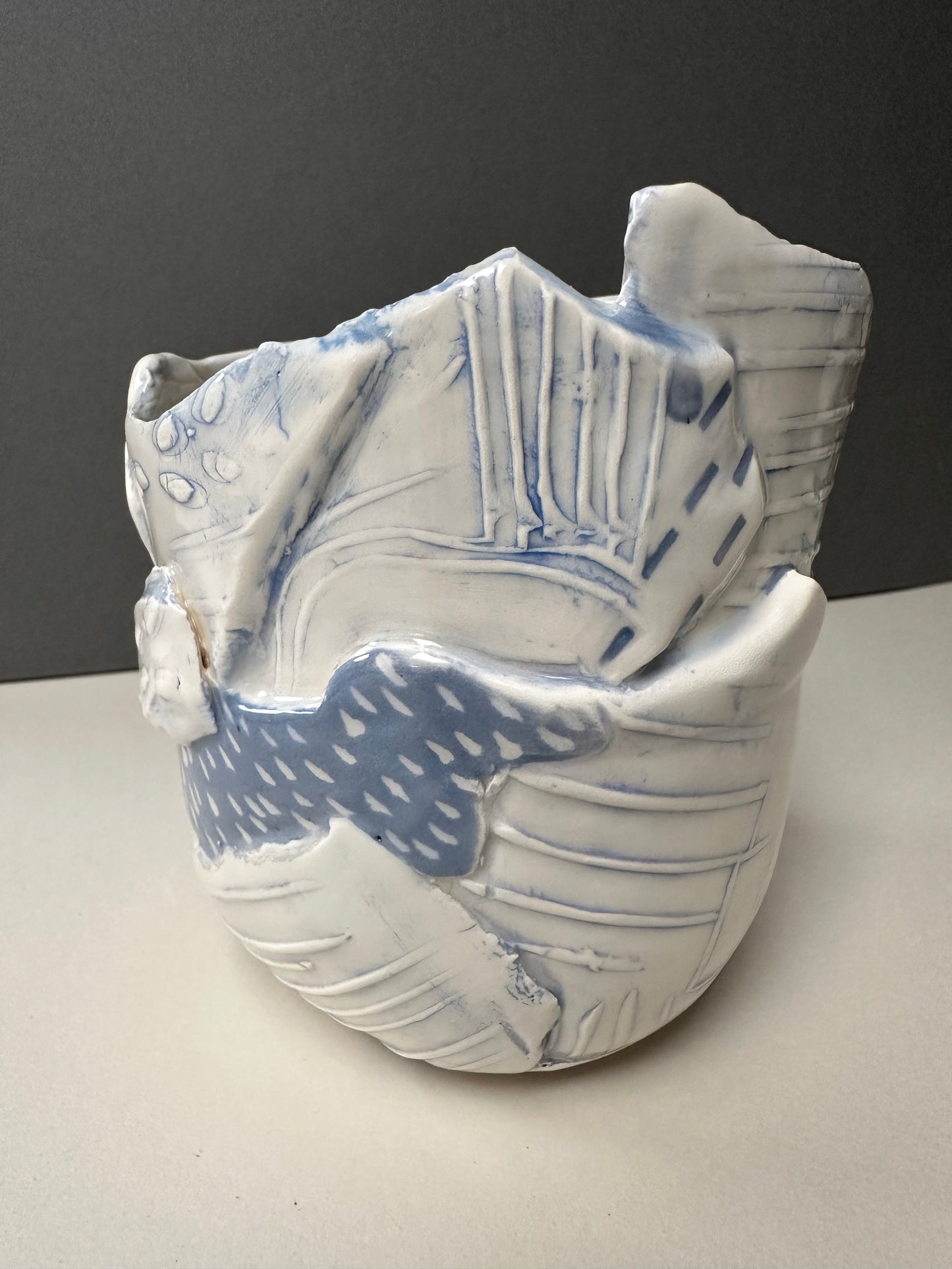 Medium Blue Earthenware Bowl