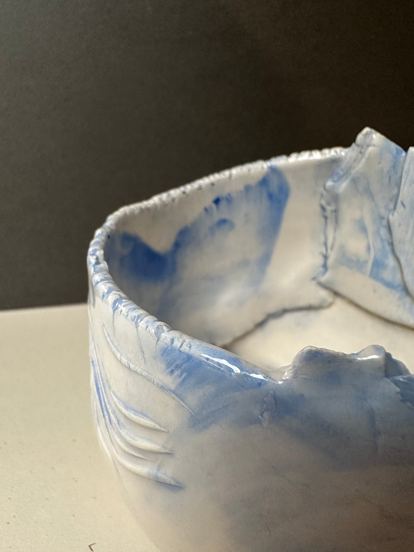 Small Blue textured bowl