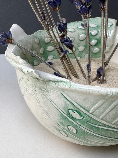 Small Green textured bowl
