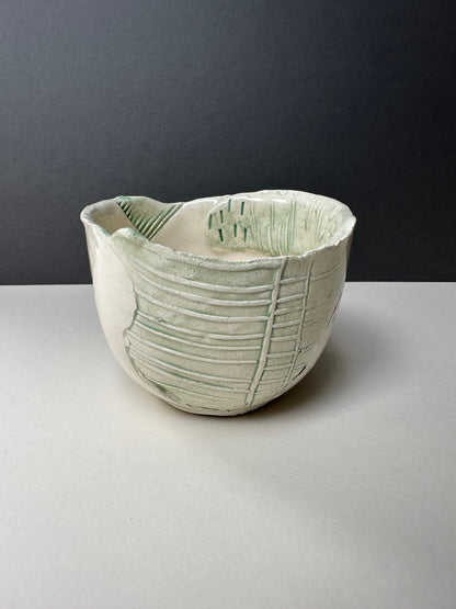 Medium green textured bowl