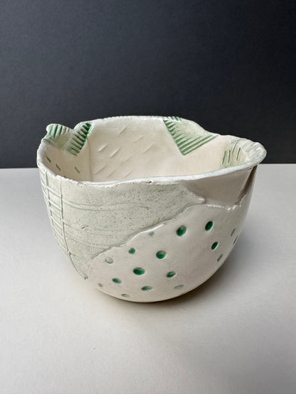 Medium green textured bowl