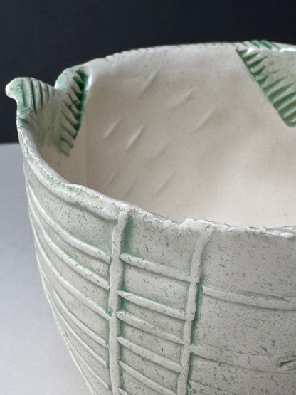 Medium green textured bowl