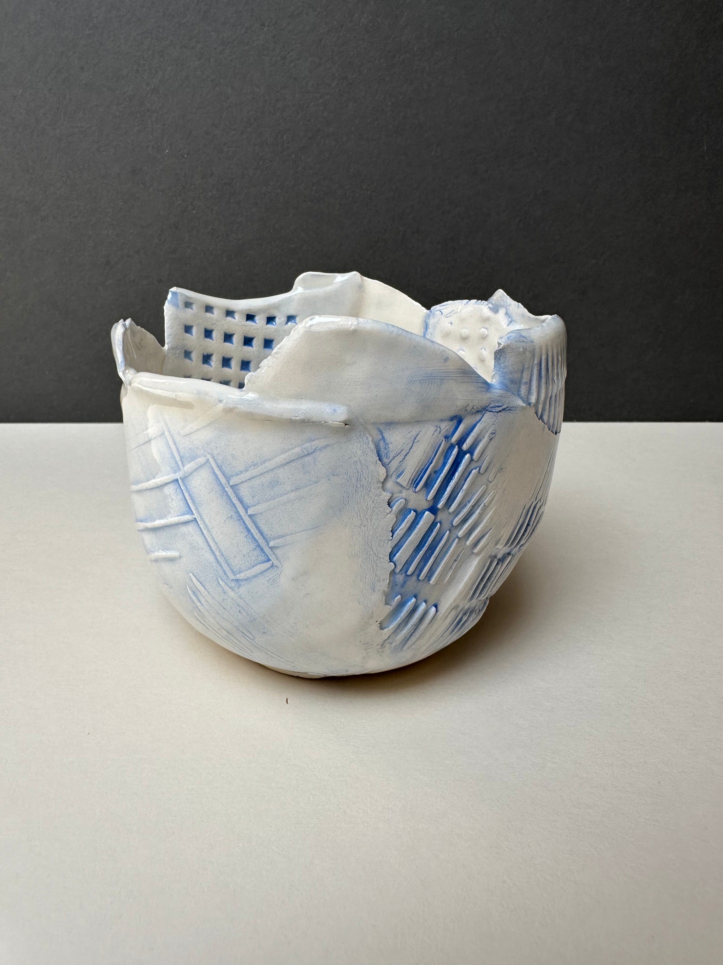 Blue Textured Bowl