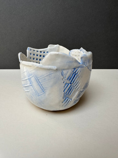 Blue Textured Bowl