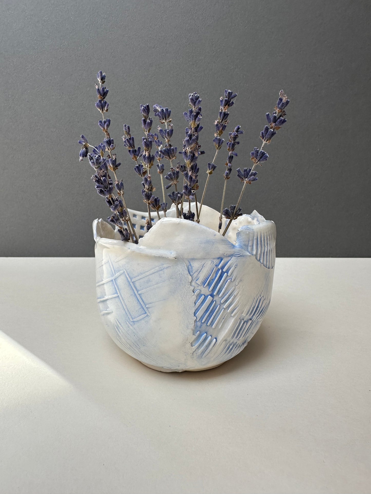 Blue Textured Bowl
