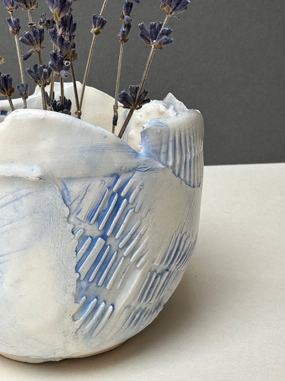 Blue Textured Bowl