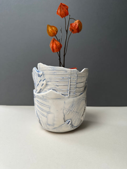 Medium Blue Earthenware Bowl