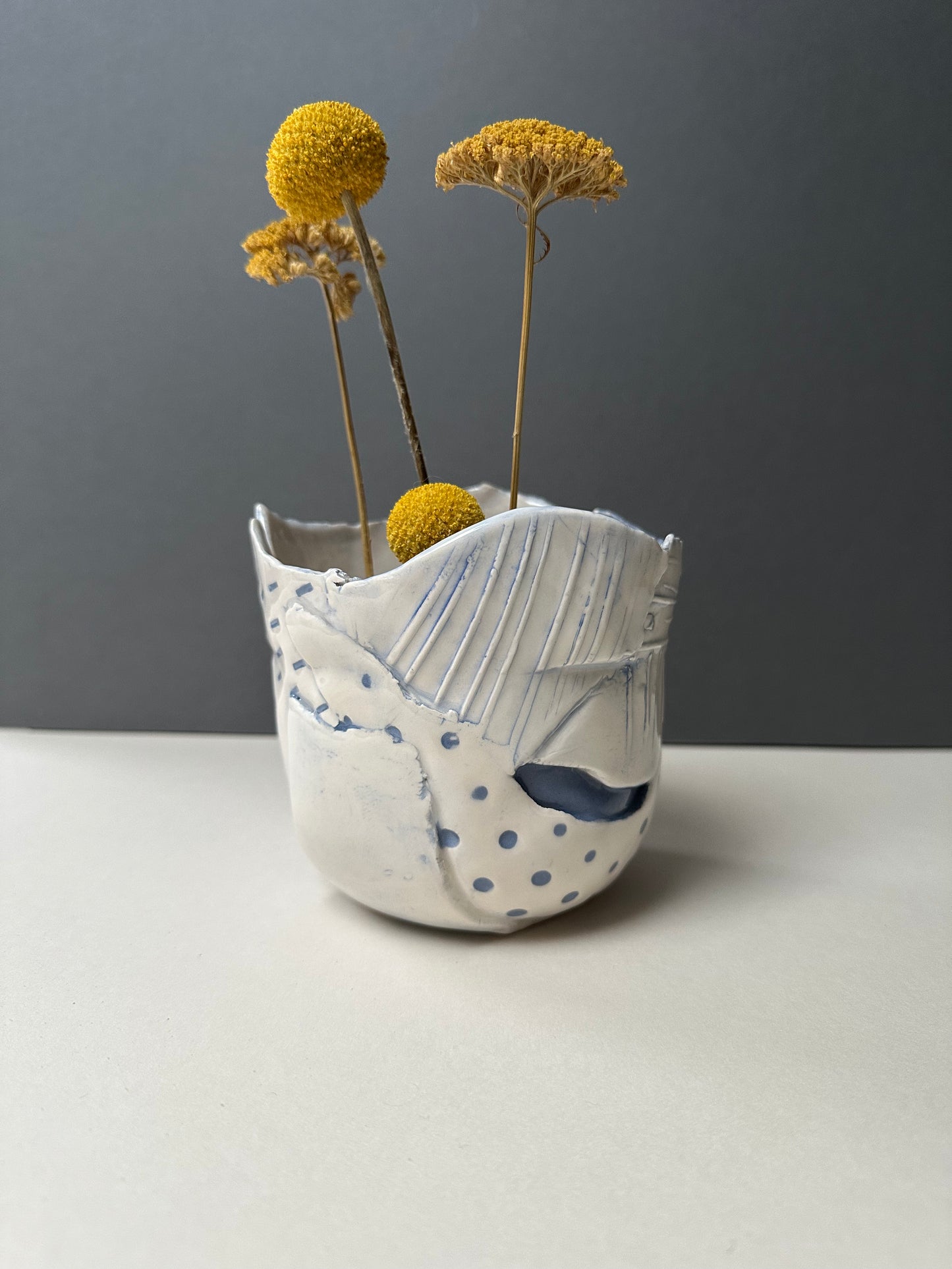 Medium Blue Earthenware Bowl