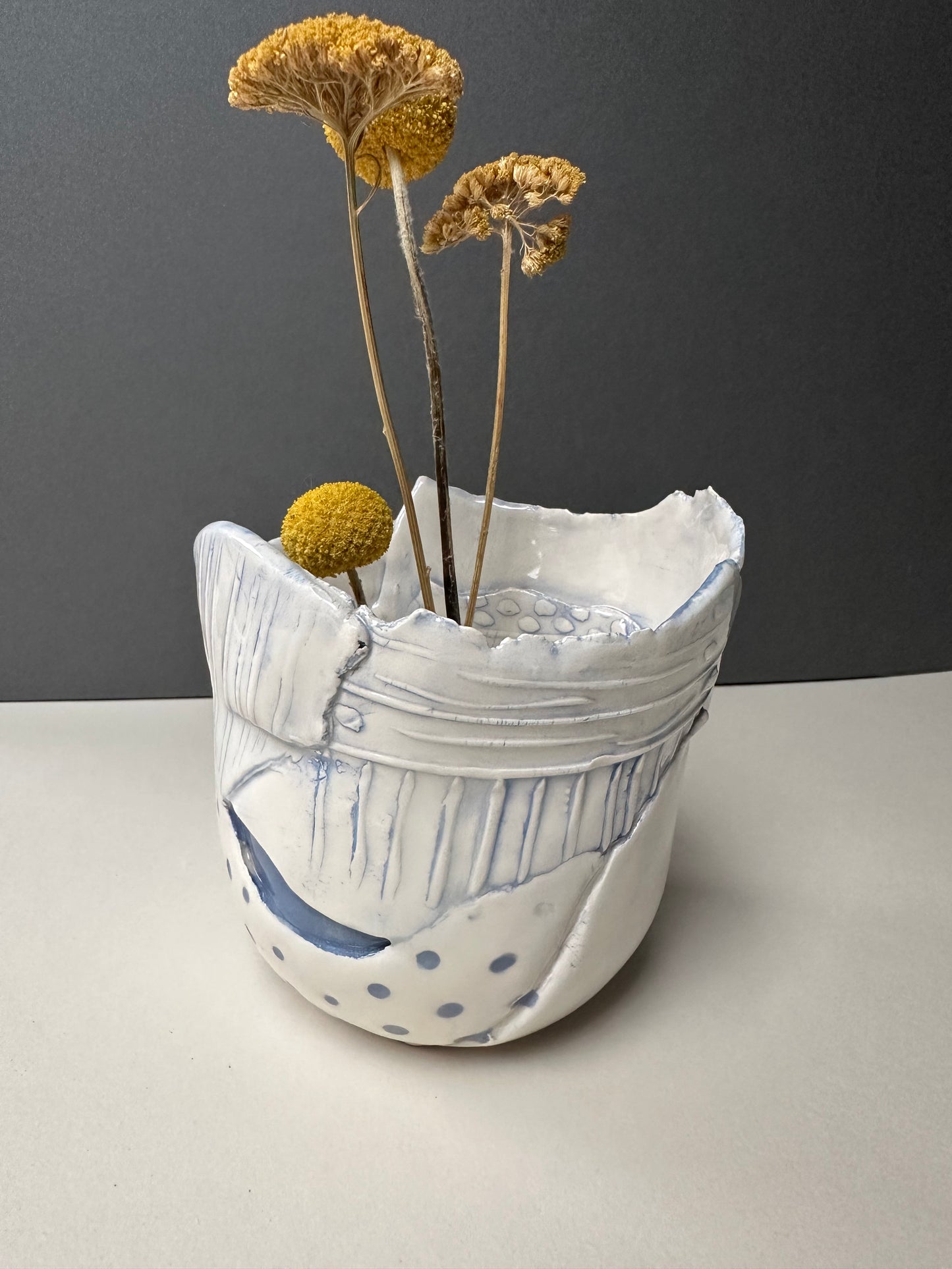 Medium Blue Earthenware Bowl