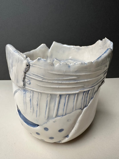 Medium Blue Earthenware Bowl