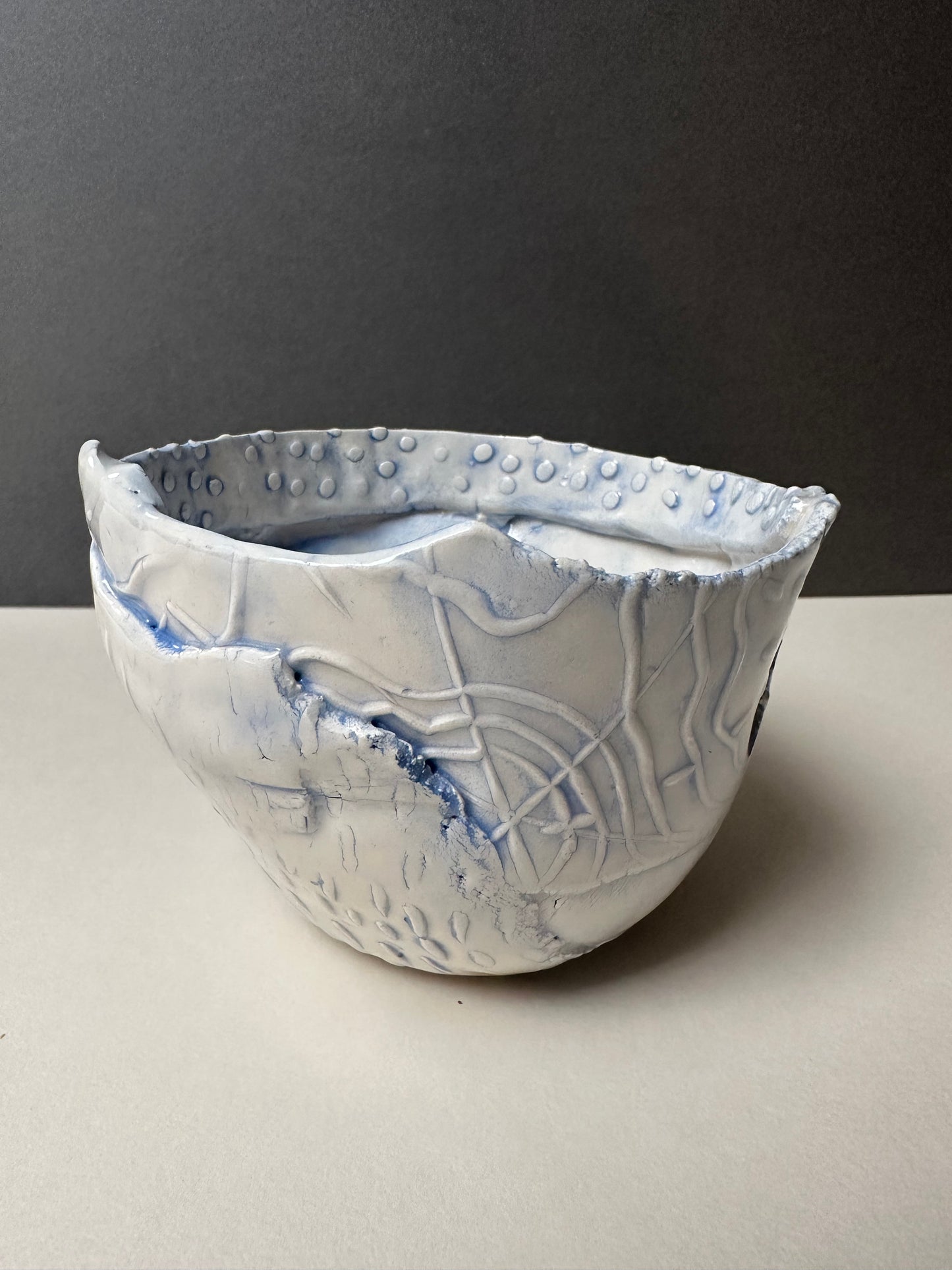 Small Blue textured bowl