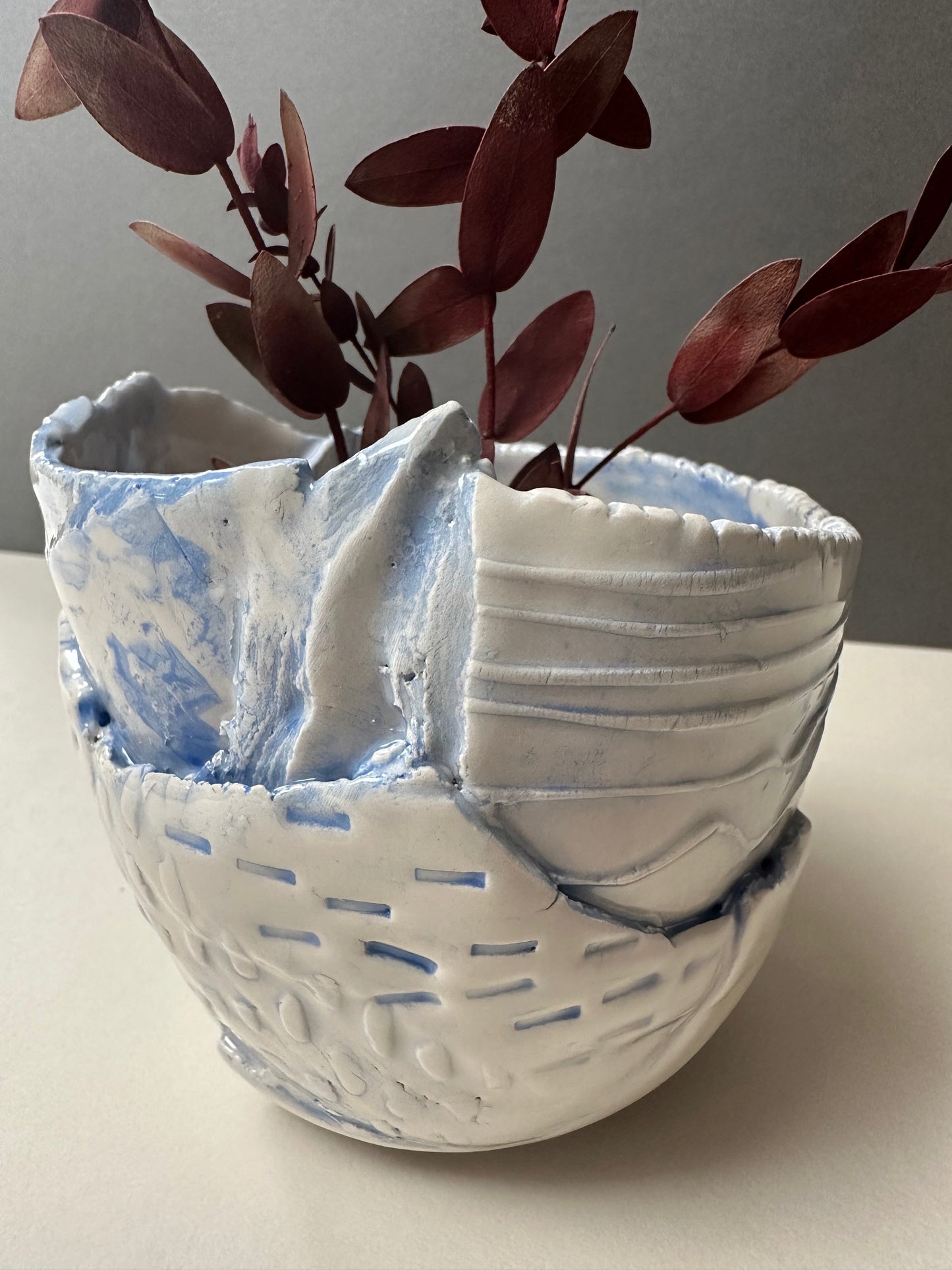 Small Blue textured bowl