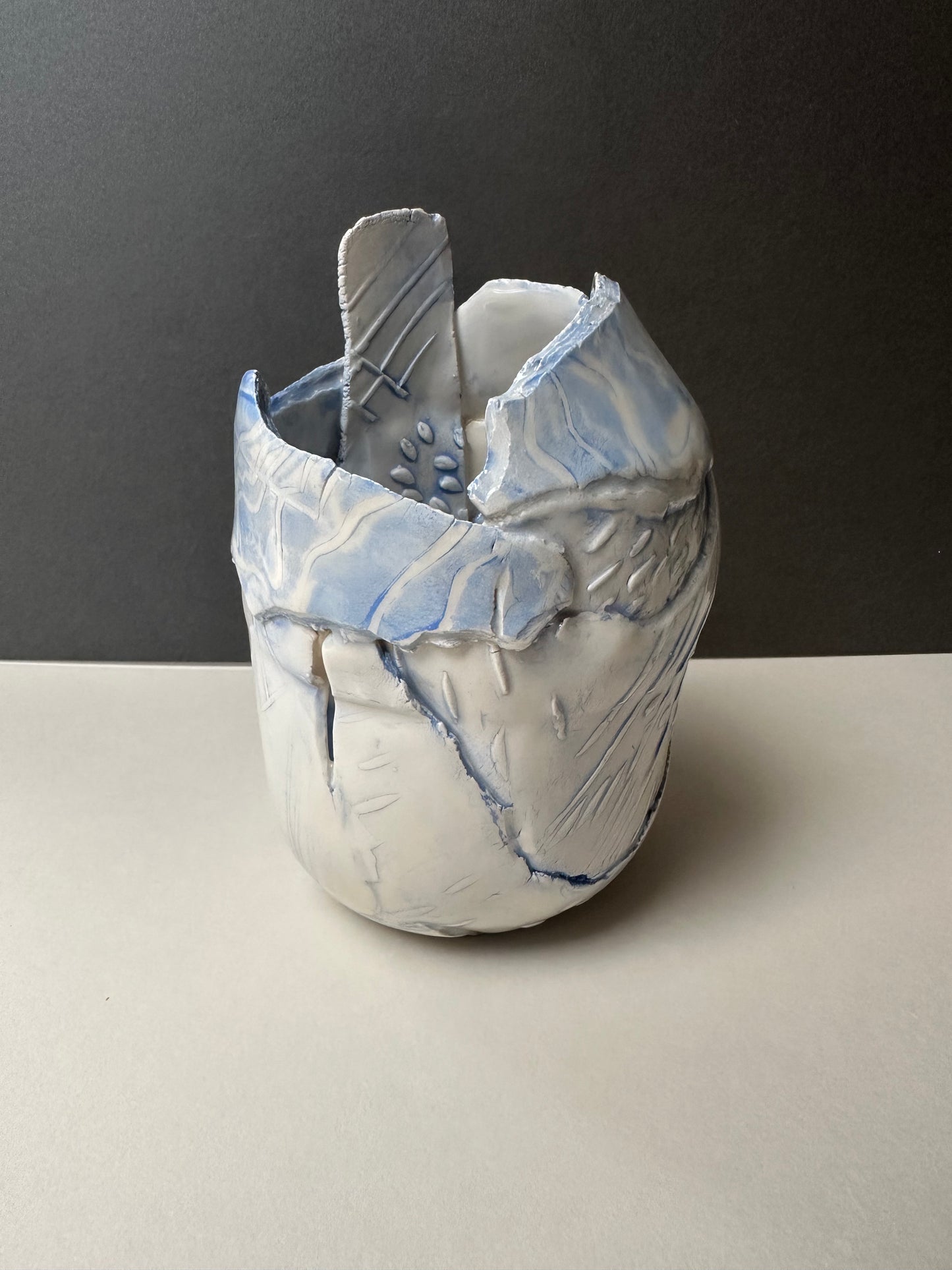 Medium Blue textured bowl