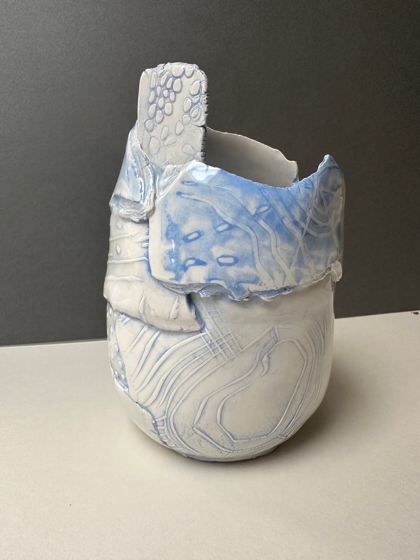 Medium Blue textured bowl